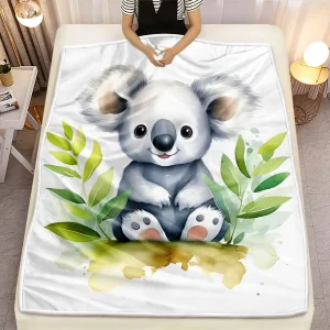 Koala bear watercolor blanket